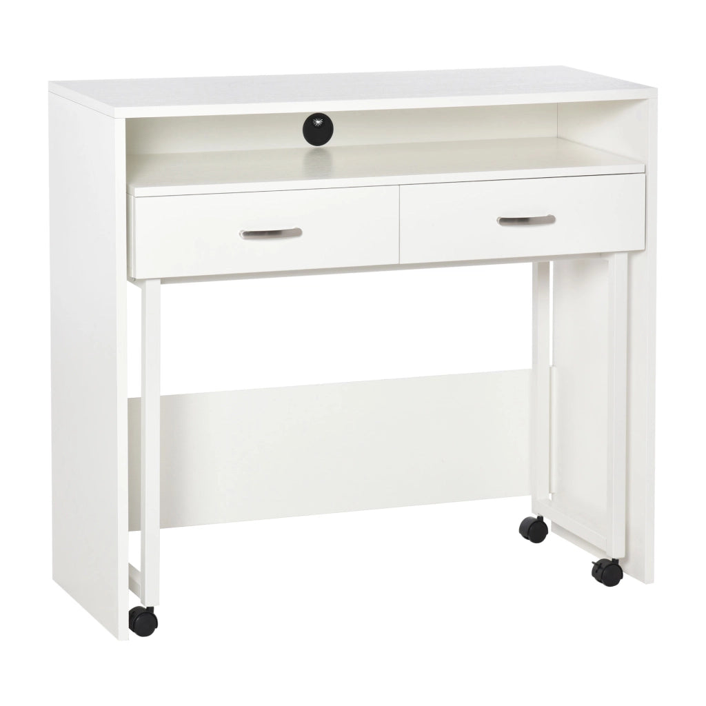 Scrivania con cassetti e ruote ¨C Xylo ¨C Bianco salvaspazio 100x36x88cm
