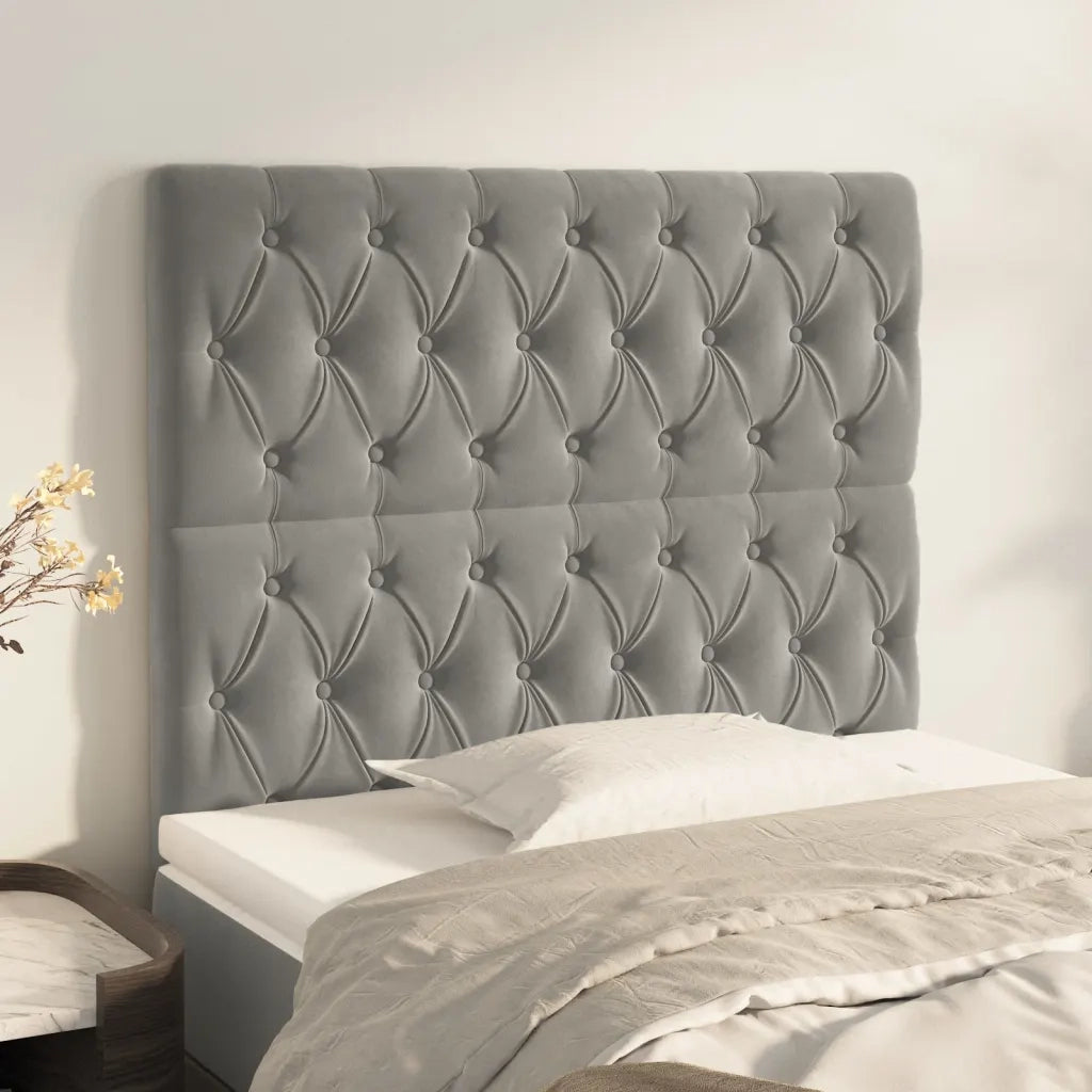 Testiera Grigio Chiaro 100x7x118/128 cm Velluto 3116710