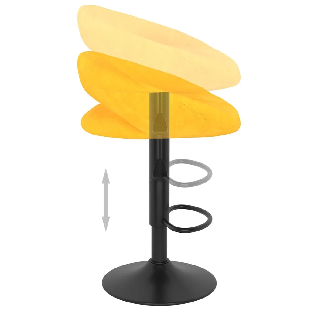Sgabelli da Bar 2 pz Giallo Senape in Velluto 333276