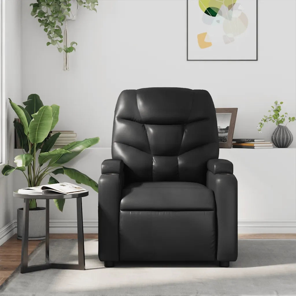 Poltrona Massaggiante | Sedia Relax Reclinabile Nera in Similpelle
