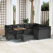 Set Divano da Giardino 12 pcs Nero polyrattan 3361524