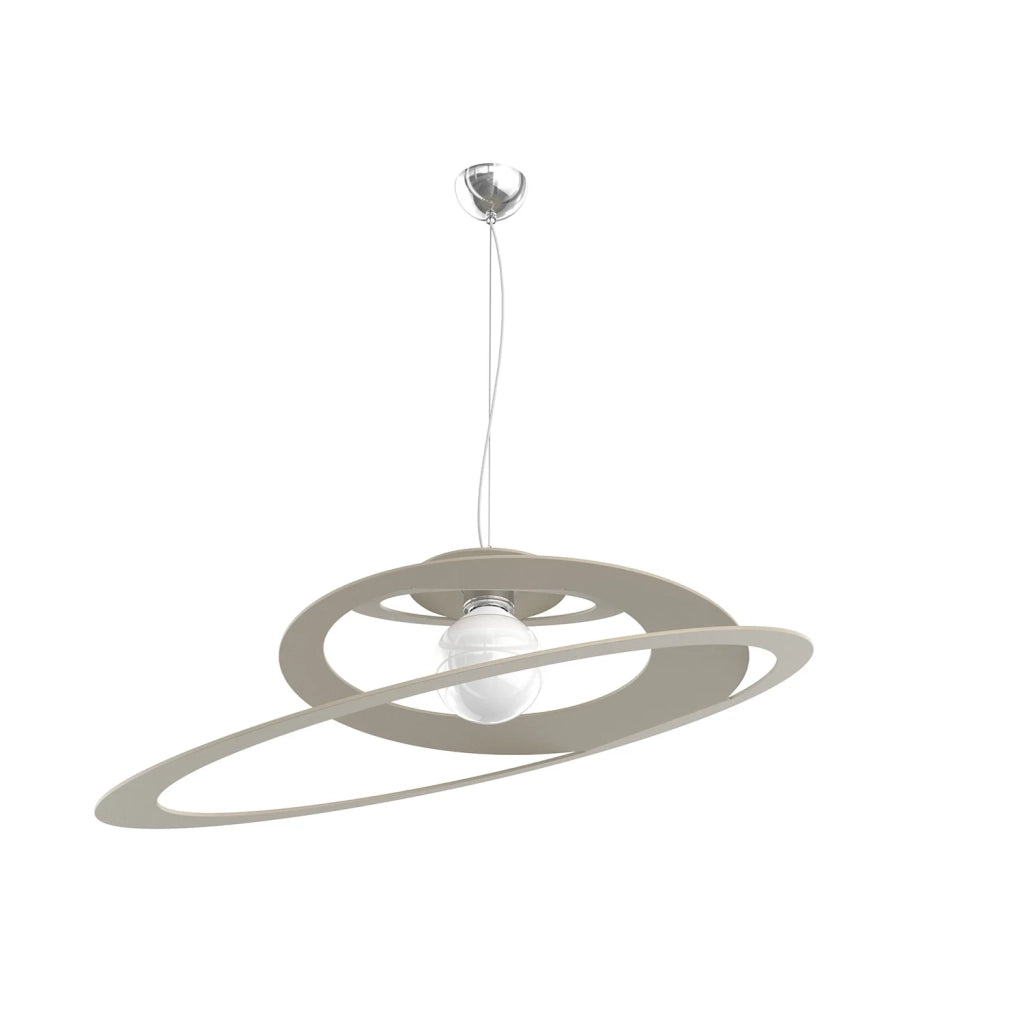 Sospensione Industrial-Minimal Bungee Metallo Sabbia 1 Luce E27 D70Cm