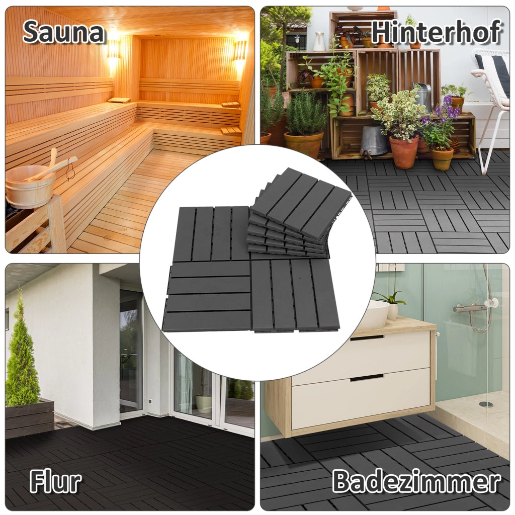 Piastrelle per terrazzo 30x30 cm 9 pezzi ¨C Minimal ¨C nero