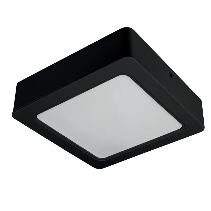 Plafoniera LED bagno 18W 2in1 quadrata nera IP54 DPM