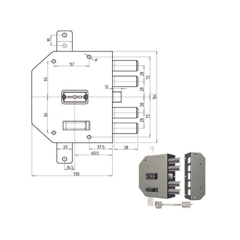 Serratura Sic.Triplice Sx Dm 2250 Cr