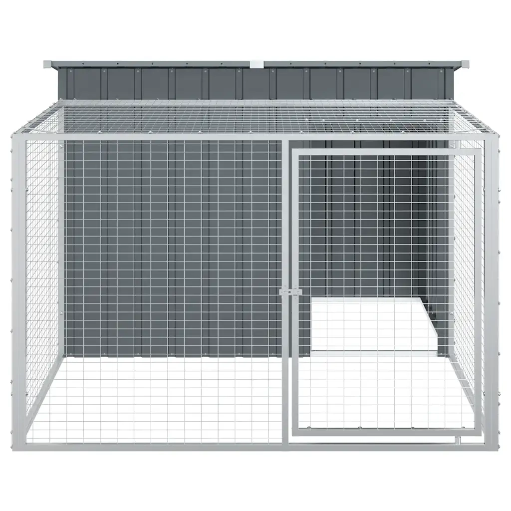 Cuccia per cani con recinto antracite 153x194x110 cm in acciaio zincato CFW2155596
