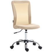 Sedia da ufficio ergonomica ¨C Minimal ¨C rete beige, cromata, altezza regolabile