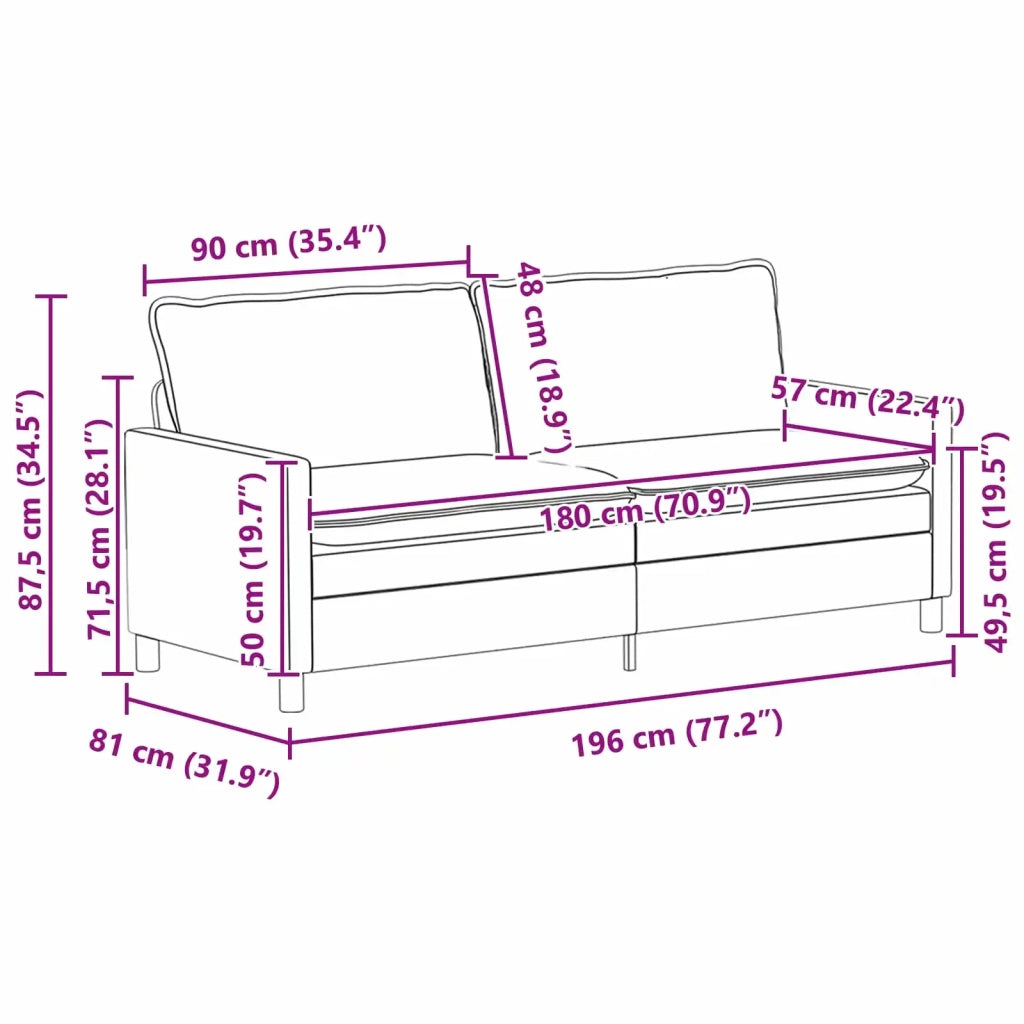 Divano Giallo 196 x 81 x 87,5 cm Velluto 42028887