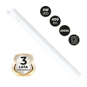 Lampada sottopensile LED 30cm bianca interruttore 4000K 4W