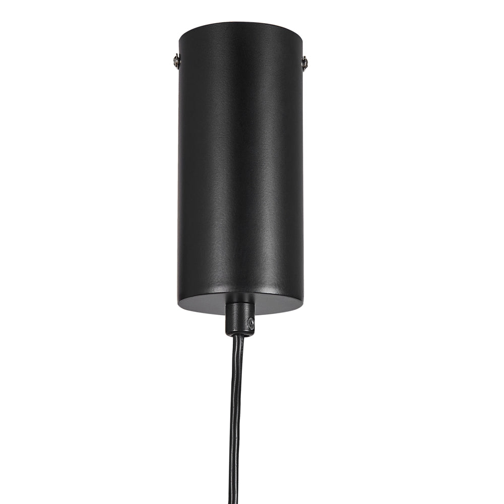 Moderna Lampada a Sospensione Integrata LED 5 Luci Sospensione in Metallo Nero