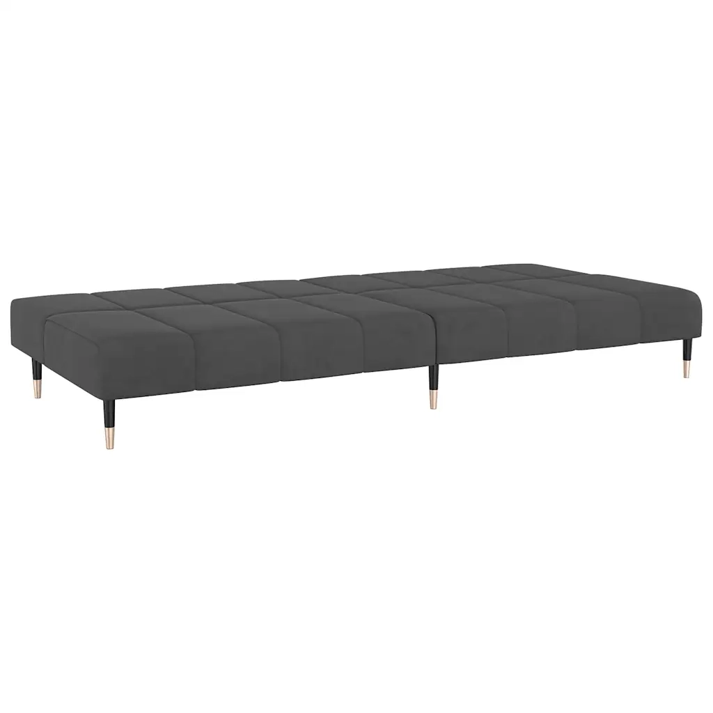 Divano Letto a 2 Posti-Sofa Letto 2 Posti-Daybed Grigio Scuro in Velluto 905076