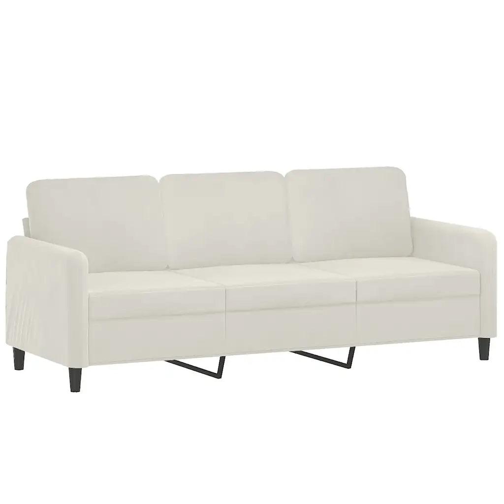 Divano a 3 Posti Crema 180 cm in Velluto 359460