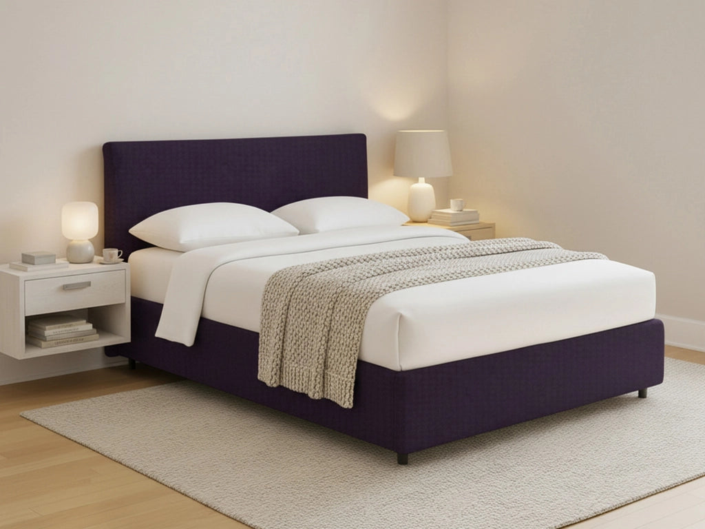 Oldham, Letto Piazza e Mezza Sfoderabile Made in Italy, Viola