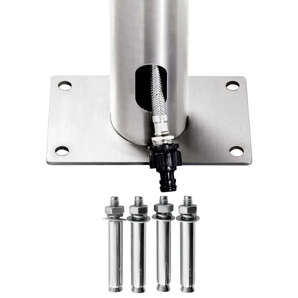 Doccia da giardino con base 220 cm acciaio inox grigio 02_0042039