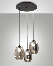 Infinity Lampada a Sospensione in Metallo e Vetro Soffiato Fumé, Ø580mm, Attacco E27, Classe 1, IP20, Design Moderno ed Elegante per Interni