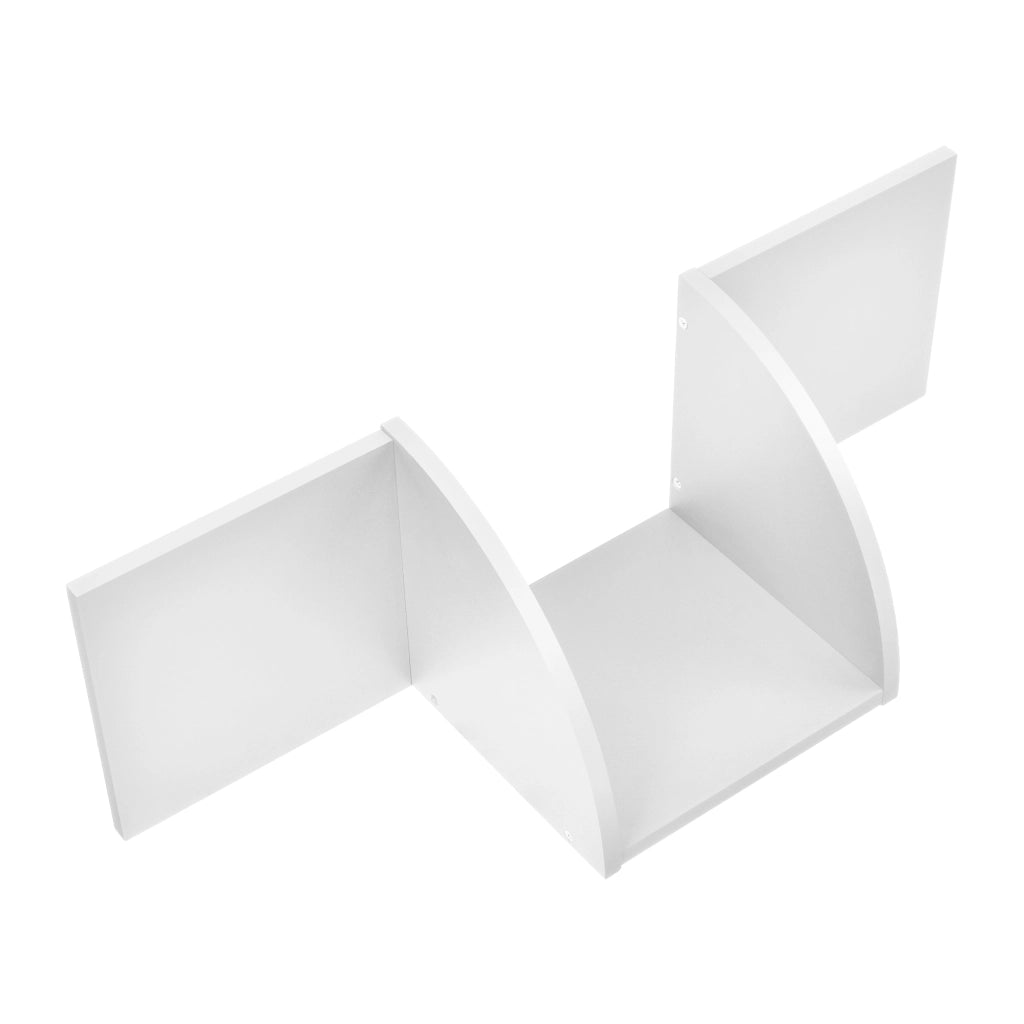 Scaffale Angolare da Parete Lysaker Design Zigzag con 3 Ripiani - Bianco [en.casa]