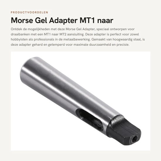 Adattatore Morse Gel - MT1 a MT2 - Alta qualità - 1 pezzo - Per torni - Precisione e durata - Adatto per lavorazione metallica