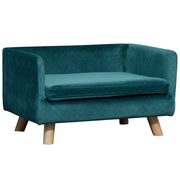 Letto per cani con cuscino ¨C Zephmum ¨C Velluto blu 64x45x36 cm