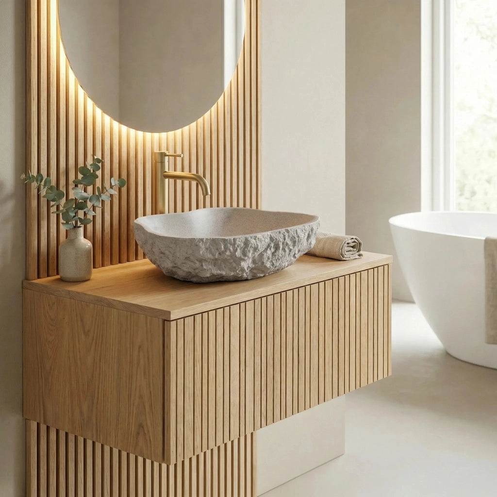 Lavabo Da Appoggio Rea Isla Greige
