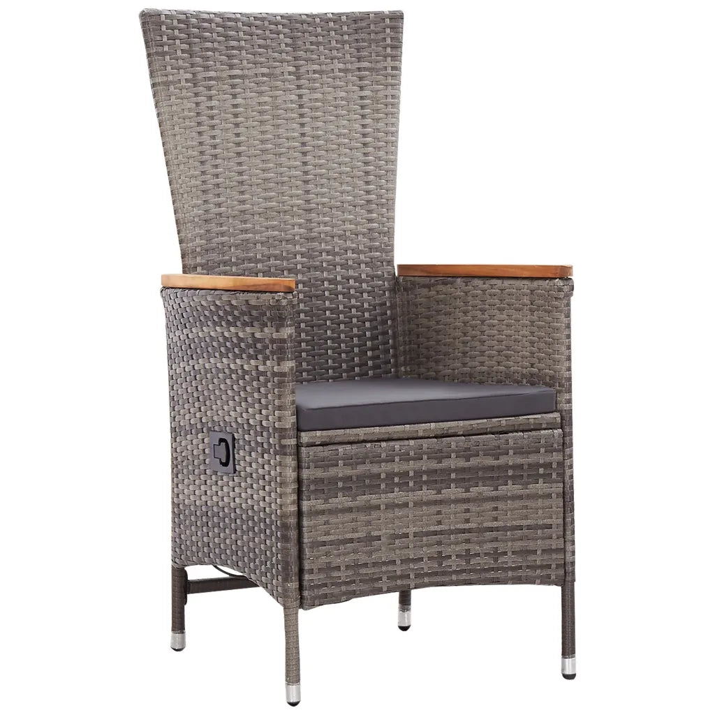 Set da Pranzo da Giardino 9 pz con Cuscini Grigio 3099436