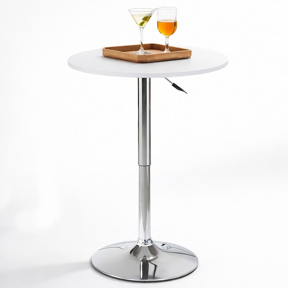 Tavolo Bar Girevole Bianco Diametro 60 cm Altezza Regolabile per Bar Ristoranti