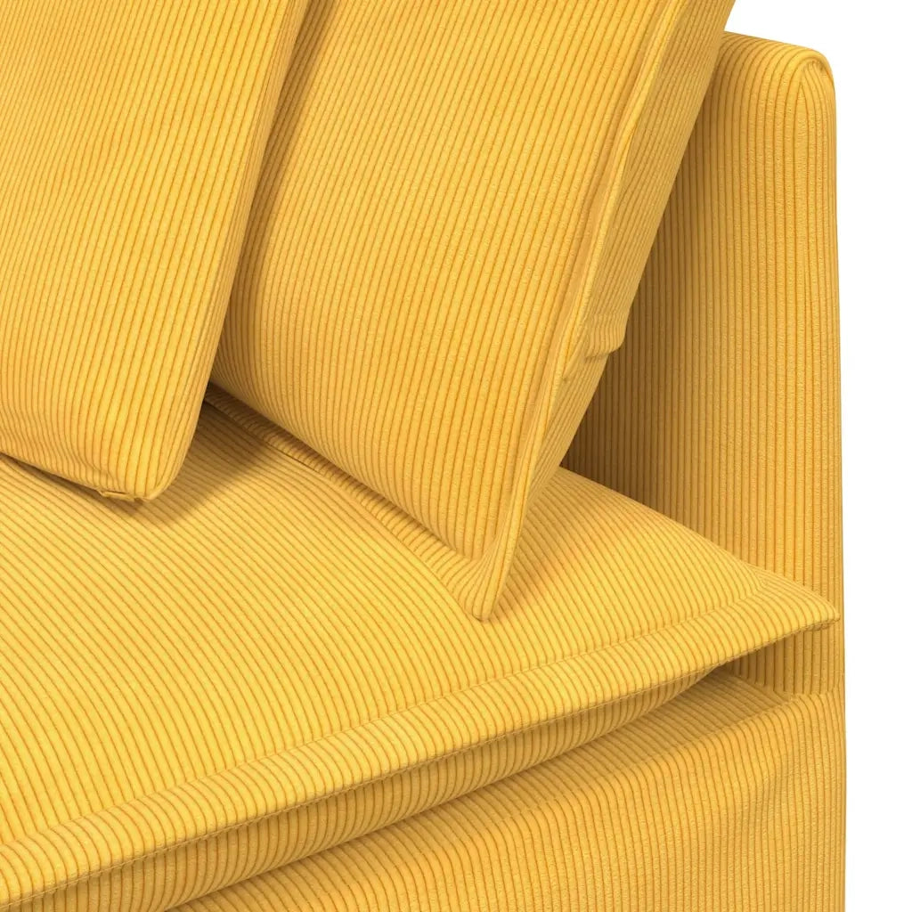 Modulo Angolare Divano Modulare con Cuscini Giallo Chiaro 100cm 4104473