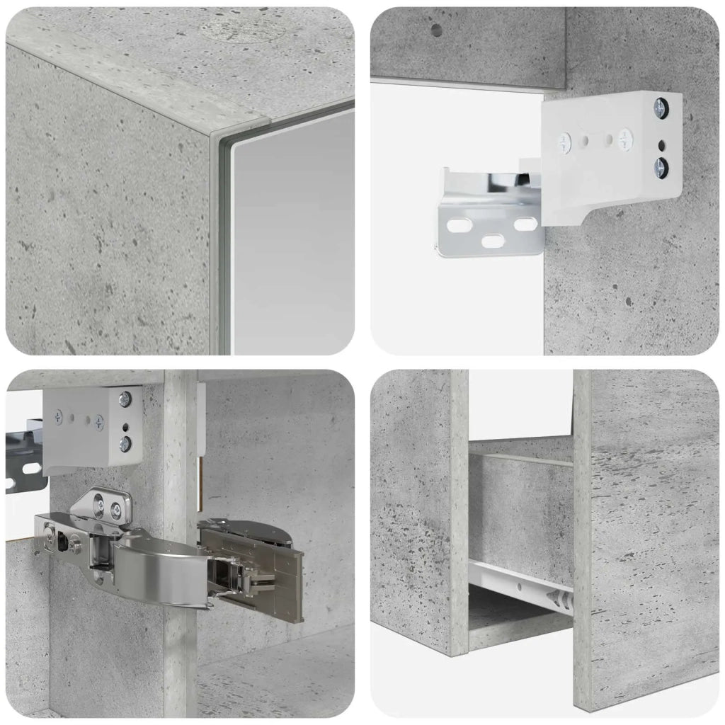 Set di mobili per il bagno 5 pz Grigio Cemento 3406914