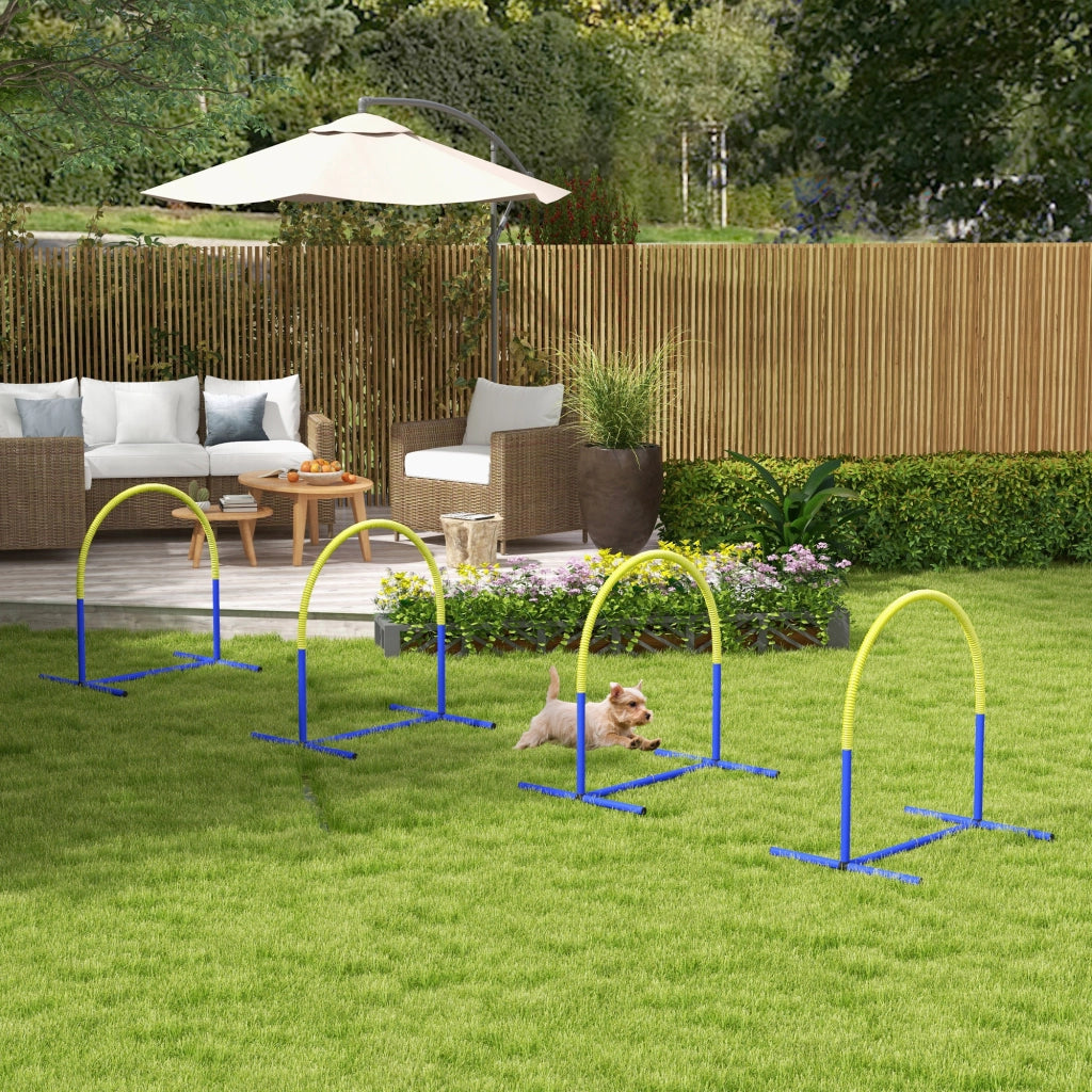 Set Giardino con Archi Componibili e Borsa ¨C Minimal ¨C Blu e Giallo 88x64x95 cm