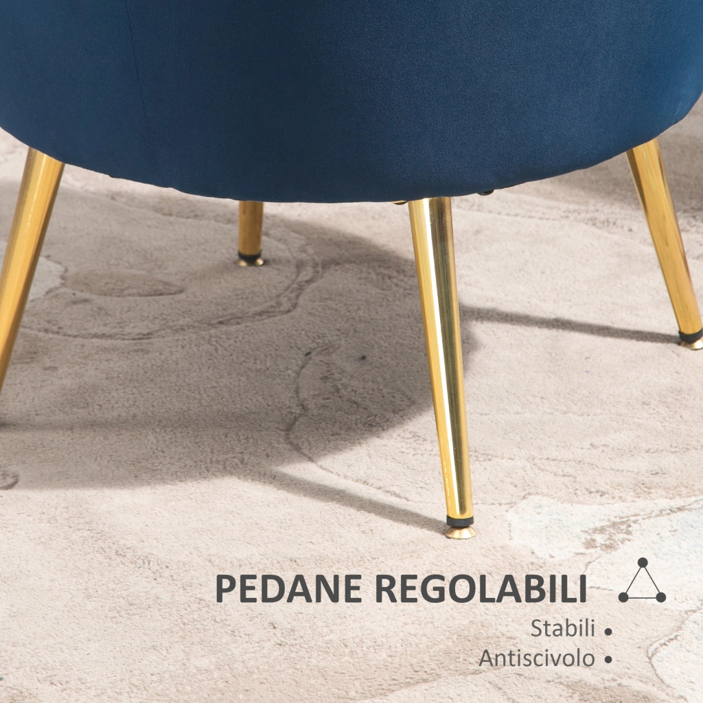Poltrona Relax ¨C Zephmum ¨C Blu, Tessuto, 76x67x74cm