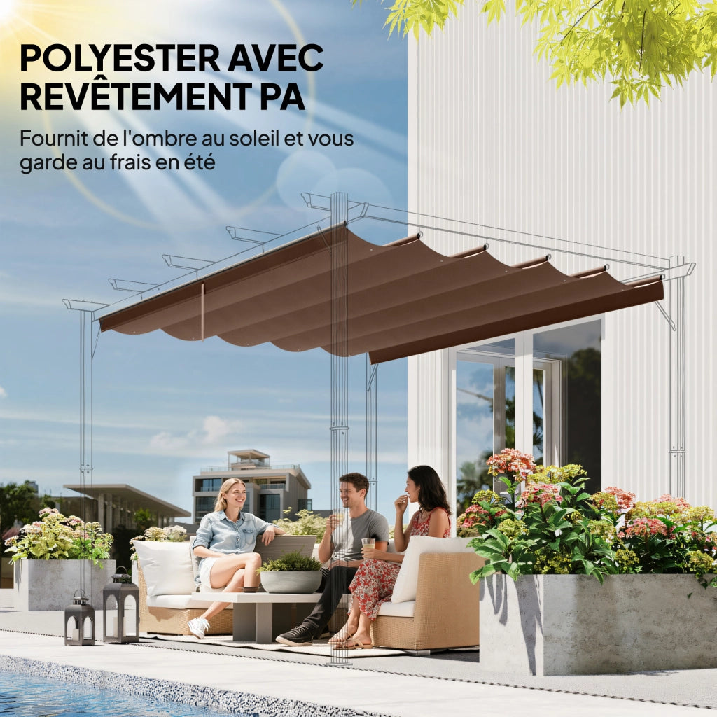 Telo per Pergola Retrattile ¨C Minimal ¨C 300x300 cm, Marrone