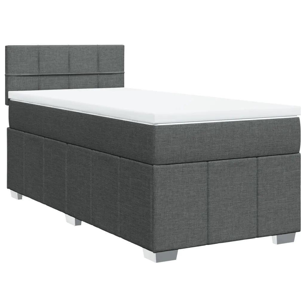 Giroletto a Molle con Materasso-Struttura Letto Grigio Scuro 80x200 cm Tessuto 558270