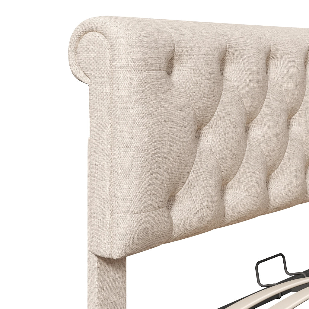 letto imbottito lino naturale 160x200 cm