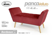 Panca arredo scendiletto bordeaux cm 117 x 40 x 60 h