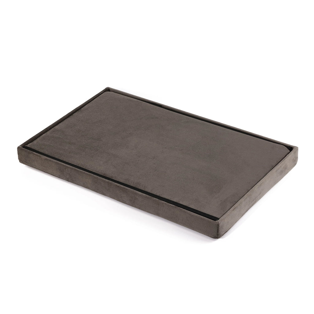 Pouf pieghevole Valora XL in velluto marrone con contenitore
