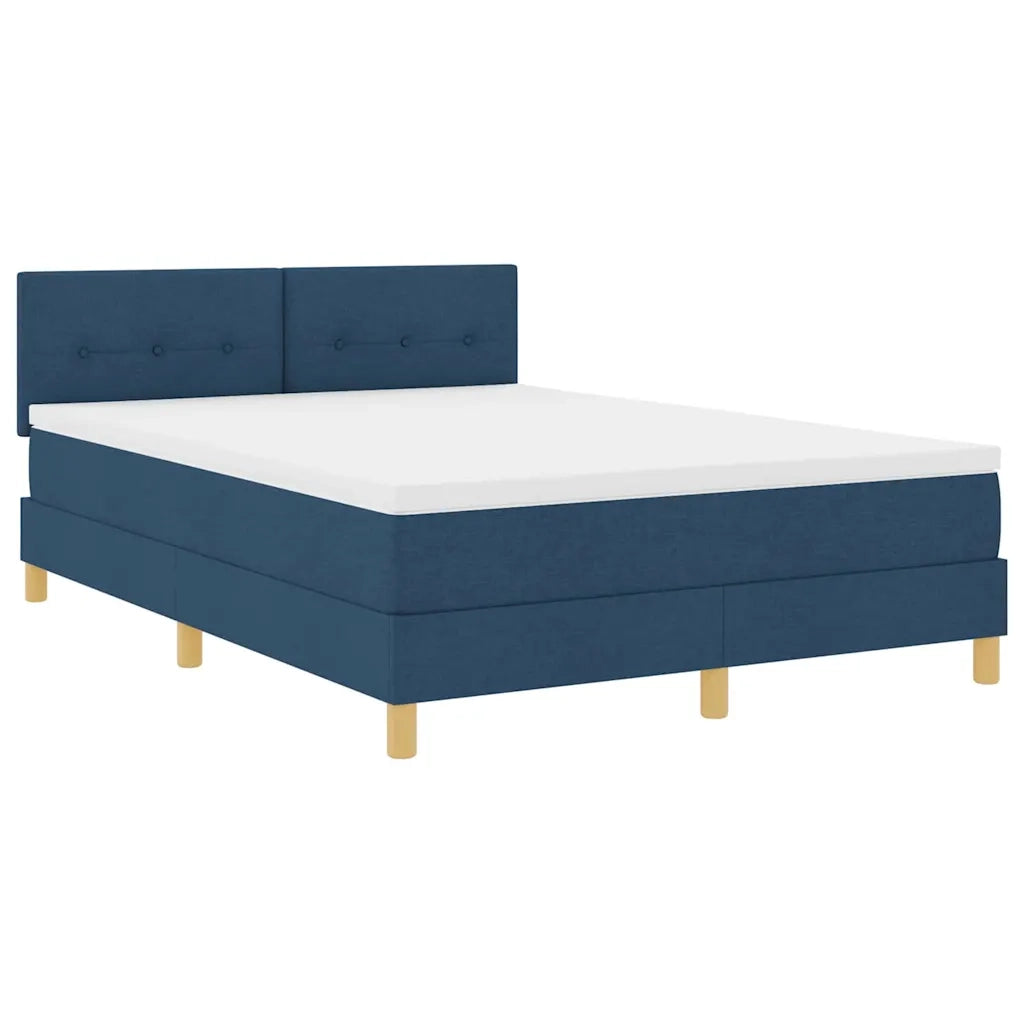 Letto a Sorgente LED con materasso Blu 140 x 200 cm Tessuto