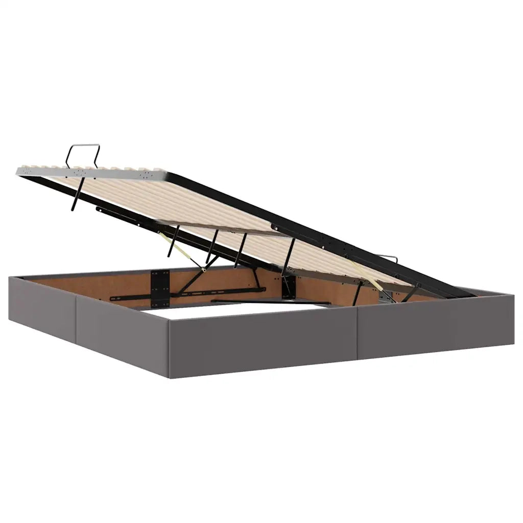 Letto con contenitore e materasso 2 pcs Grigio Pelle 3399618