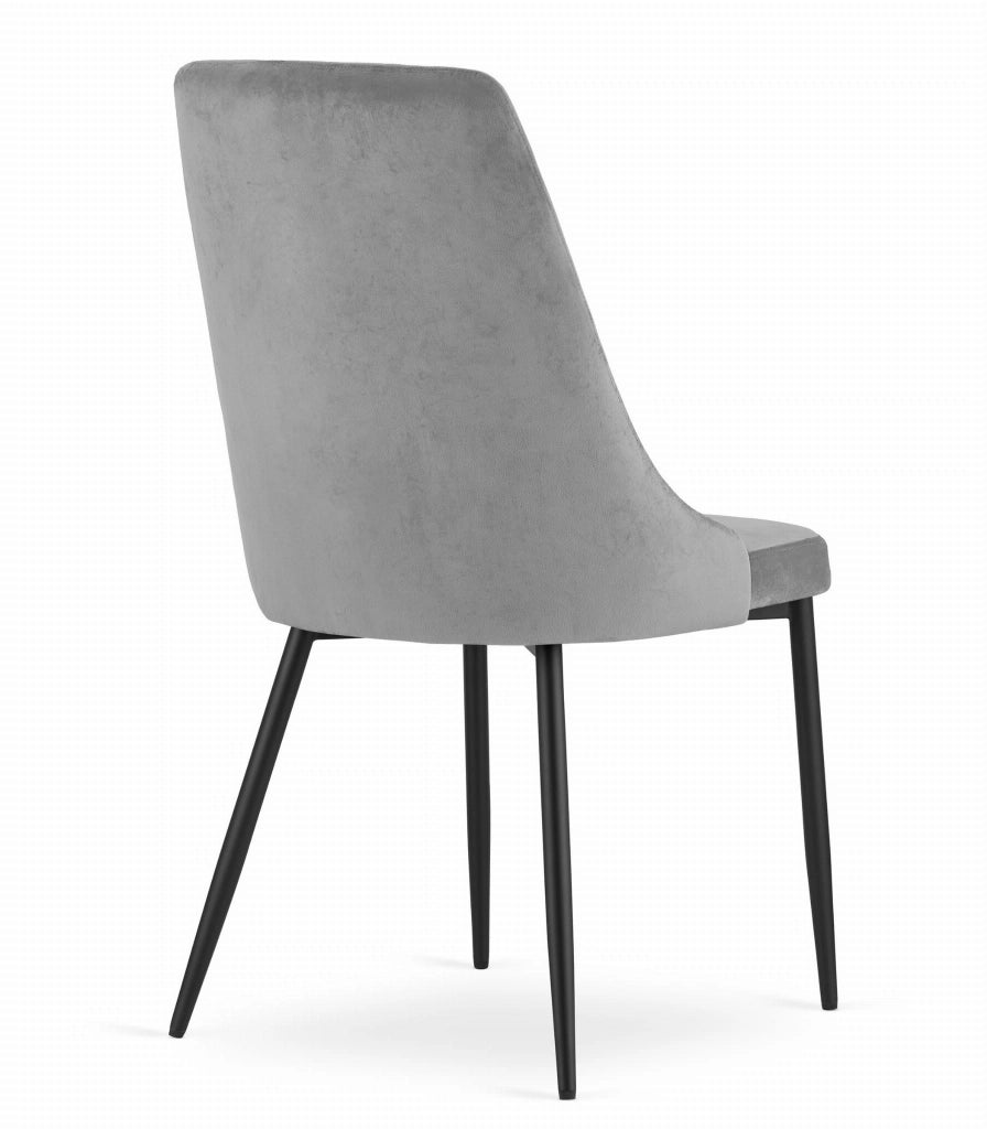 Sedia VALORA IMOLA - Design ergonomico moderno in velluto grigio chiaro x 3
