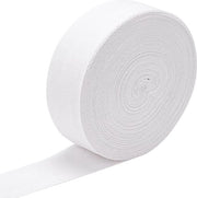 Nastro di tessuto a trama herringbone in cotone, larghezza 40mm, 20m, bianco