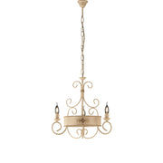 Baltimora Lampadario in ferro laccato avorio decape 3 luci  113 Ø54 BL183-3-AV