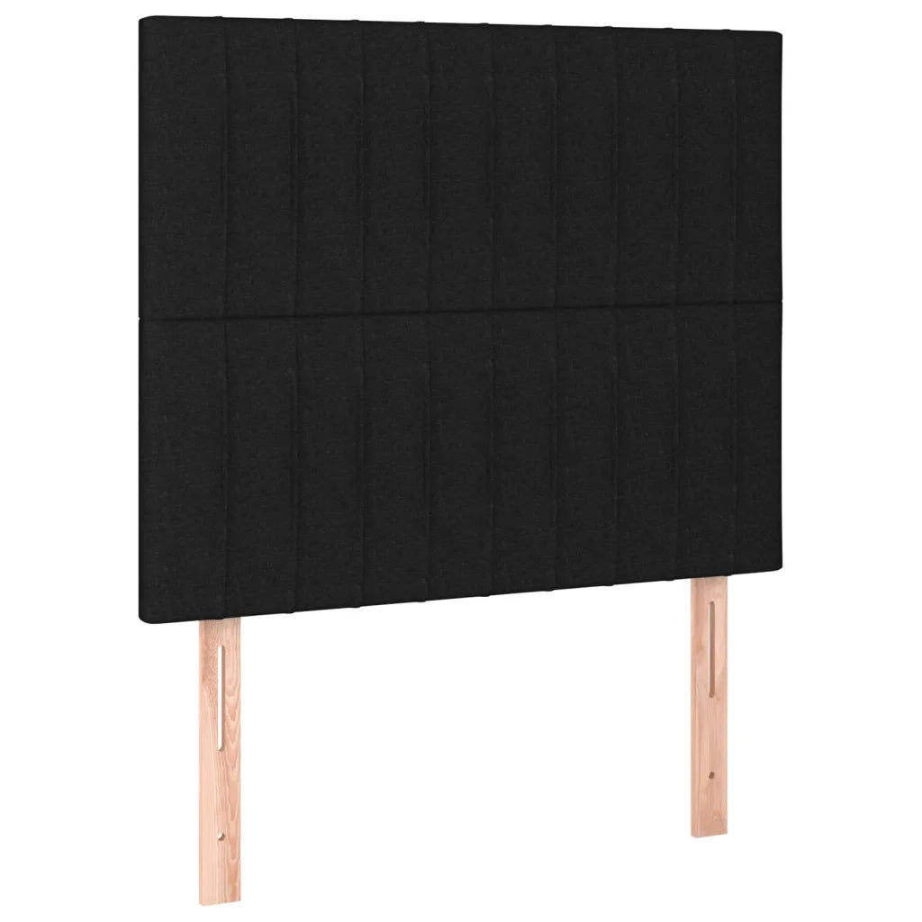 Testiera-Testata-Testiera Decorativa Nera 90x5x118/128 cm Tessuto 992541
