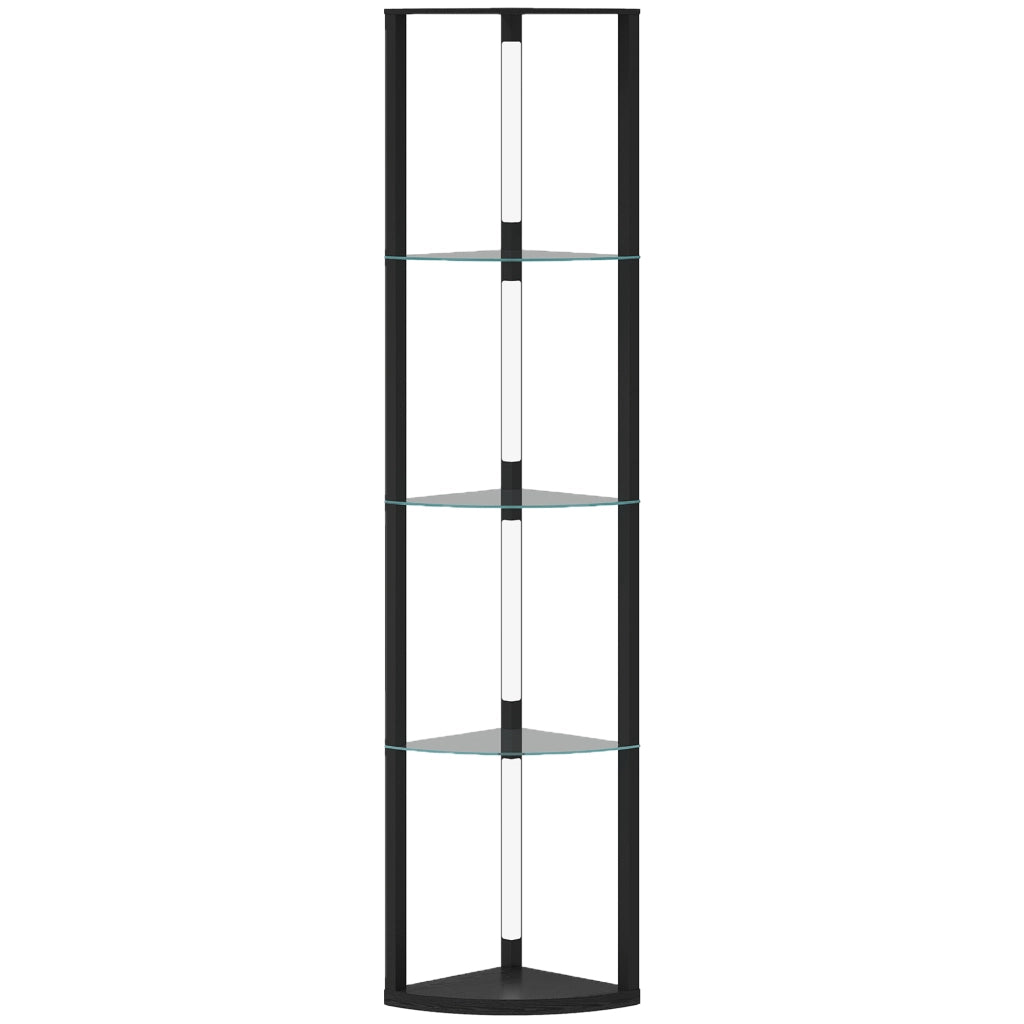Lampada da Terra con 5 Ripiani e Luce LED 3 Livelli di Luminosità e Interruttore a Pedale Nero