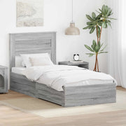 Struttura del letto Grigio Sonoma e Argento 75 x 190 cm