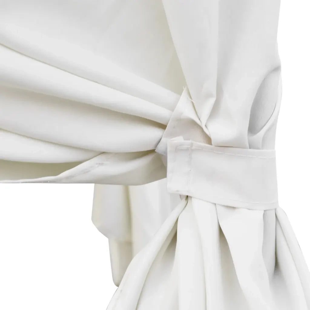 Lettino Prendisole con Tende in Polyrattan Nero 42948