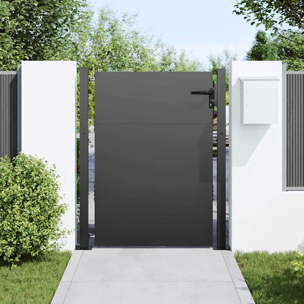 Cancello da giardino con blocco Nero 105 x 130 cm 42015905