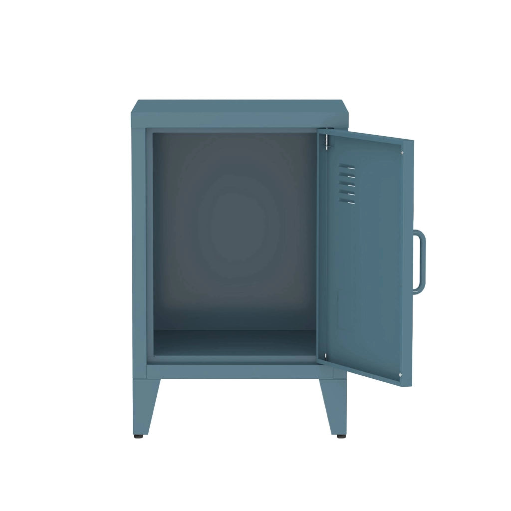 Comodino industriale, 1 anta, blu grigio
