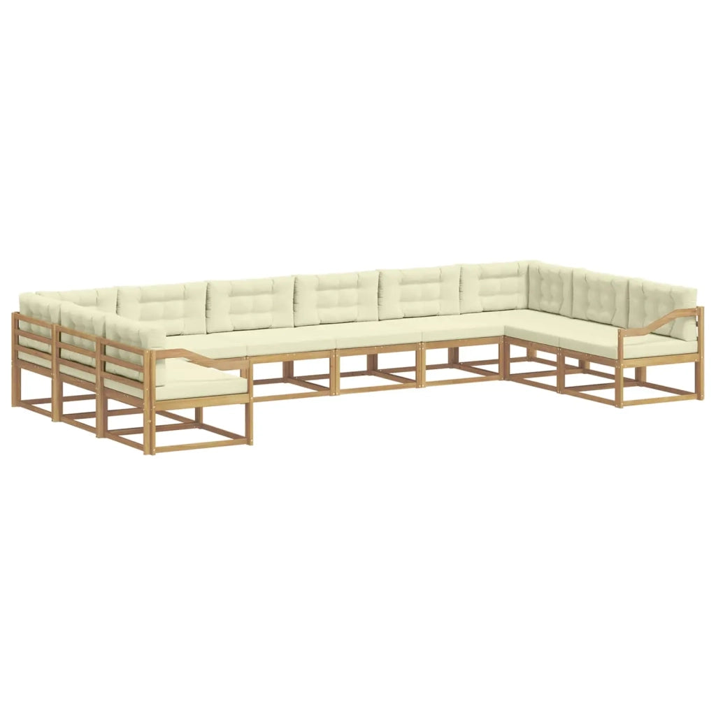 Set di divani da esterno 10 pz Bianco e Crema 3387119