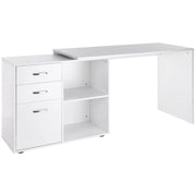 Scrivania angolare con cassetti e ripiani ¨C zephmum ¨C MDF bianco