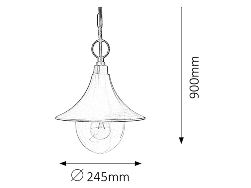 Lampada a sospensione classica Konstanz nera E27 IP44