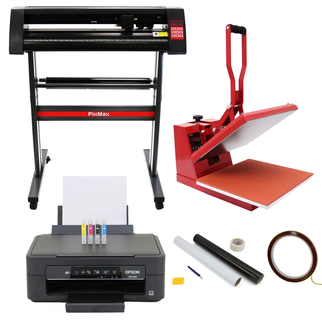 Bundle creativo PixMax: pressa 38cm, plotter vinile 720mm, stampante Epson