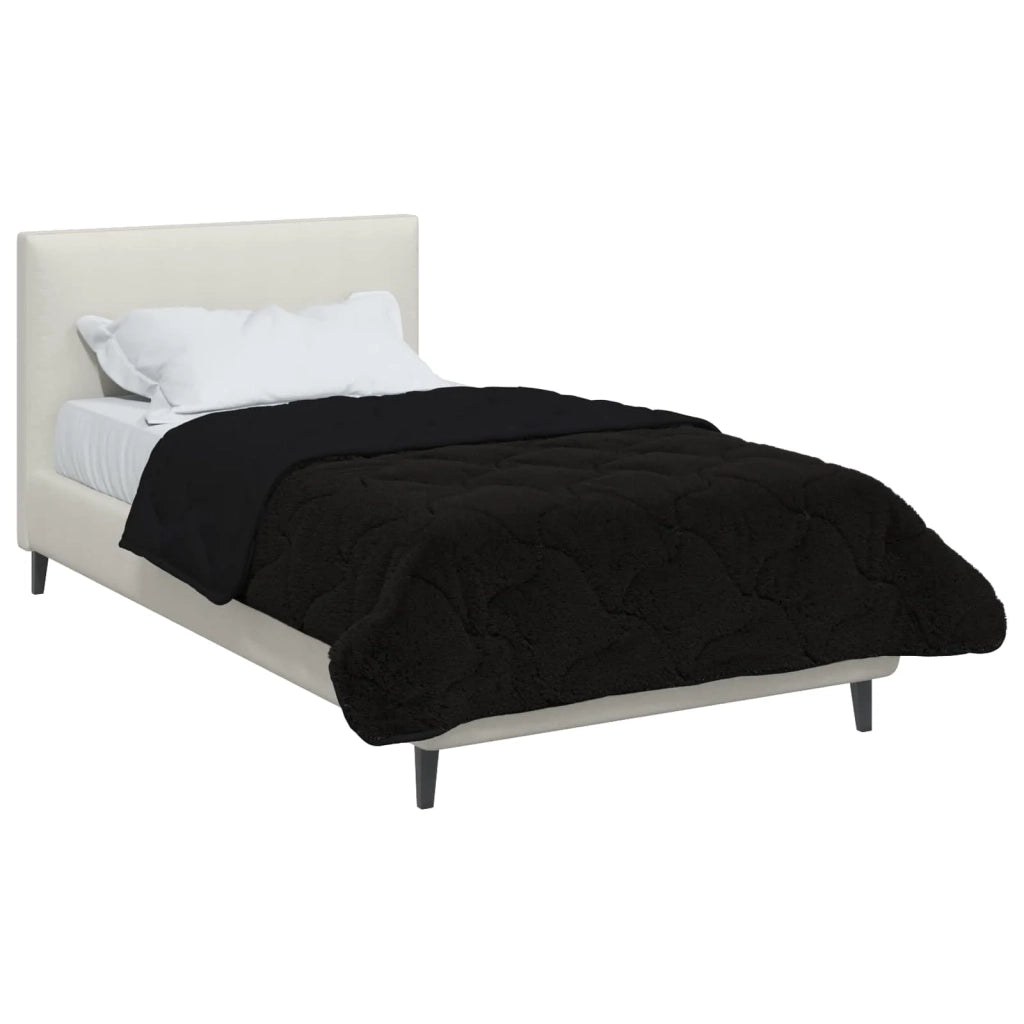 Duvet Estivo Nero 140 x 200 cm Microfibra e Fleece Teddy 42026182